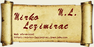 Mirko Ležimirac vizit kartica